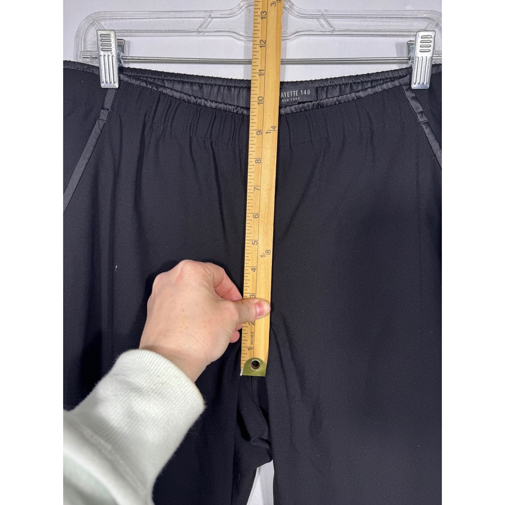 Lafayette 148 Black Pull On Tapered Pants Size Small Elastic Waist 27.5" Inseam - Picture 11 of 13